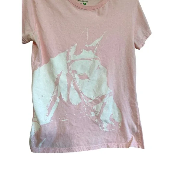 John Deere Womens Pink Horse Graphic T-Shirt Medium Cotton Short Sleeve Tee - Picture 5 of 6